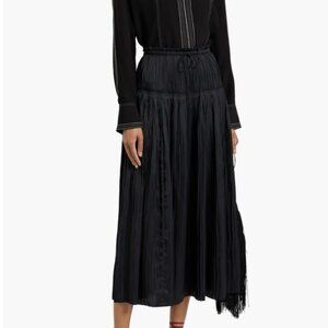 ULLA JOHNSON Malia pleated satin midi skirt